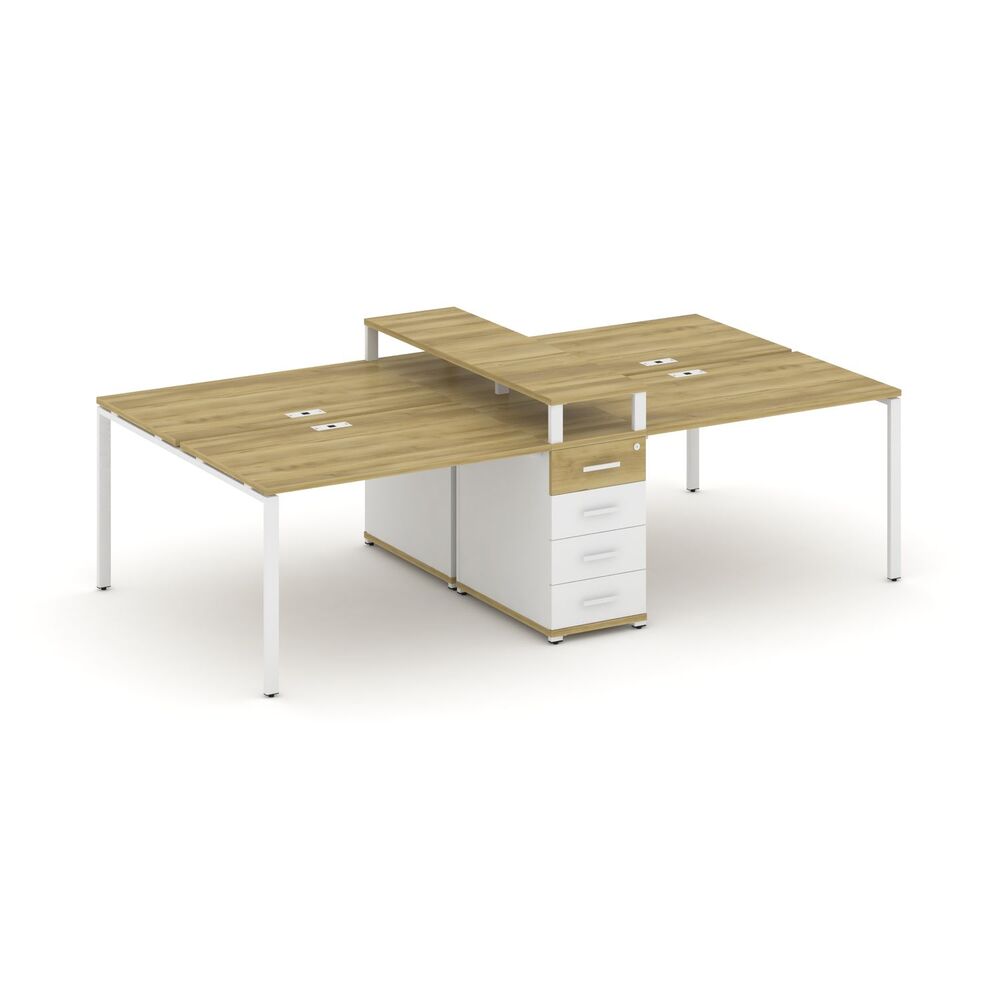 Рабочая станция на 4 места с одной опорной тумбой