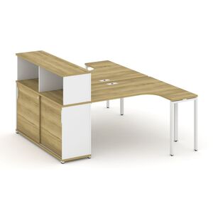 Рабочая станция с опорным шкафом-купе с надставкой низкой