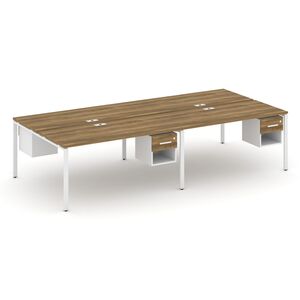 Рабочая станция двухсторонняя с подвесными тумбами на 4 места