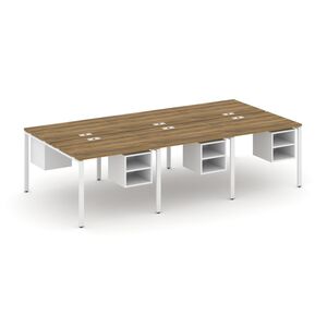 Рабочая станция двухсторонняя с подвесными тумбами на 6 мест