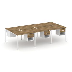 Рабочая станция двухсторонняя с подвесными тумбами на 6 мест