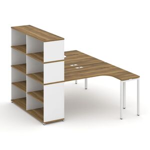 Рабочая станция с опорным стеллажом с надставкой высокой