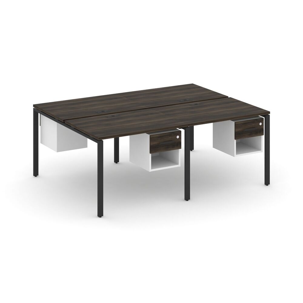 Рабочая станция двухсторонняя с подвесными тумбами на 4 места