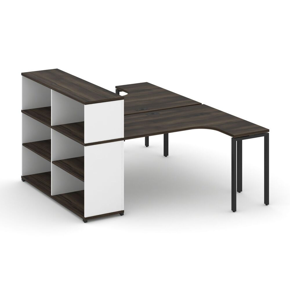 Рабочая станция с опорным стеллажом с надставкой низкой