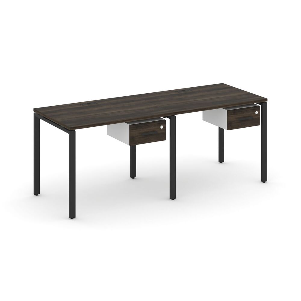 Рабочая станция односторонняя с подвесными тумбами на 2 места