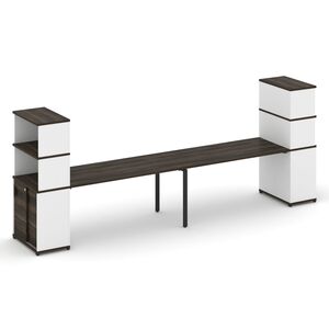 Рабочая станция с опорными шкафом купе с надставкой высокой