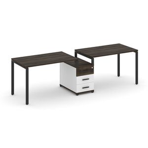 Рабочая станция на 2 места с одной опорной тумбой