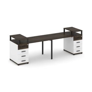 Рабочая станция на 2 места с двумя опорными тумбами