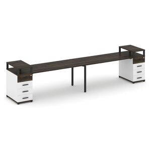 Рабочая станция на 2 места с двумя опорными тумбами