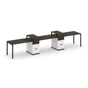 Рабочая станция на 3 места с двумя опорными тумбами