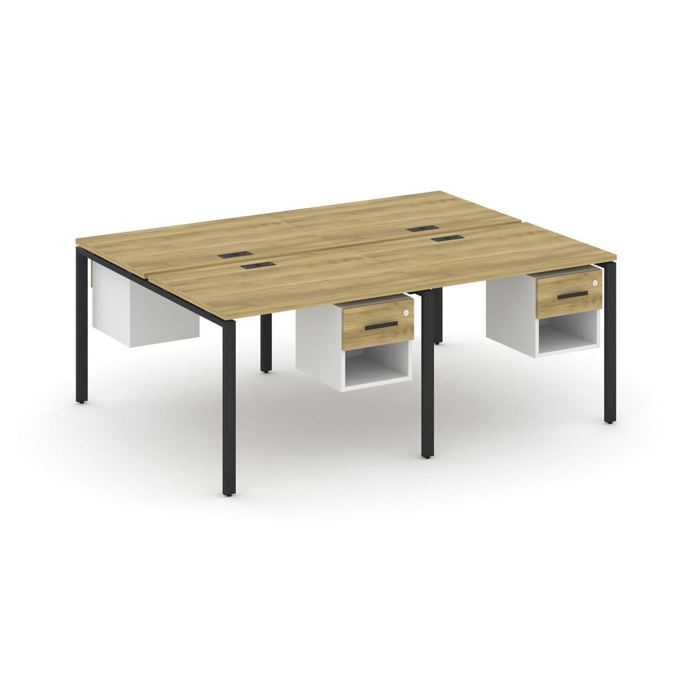 Рабочая станция двухсторонняя с подвесными тумбами на 4 места