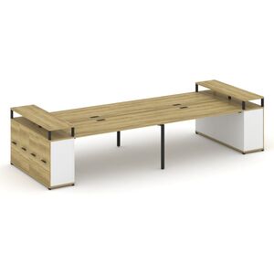 Рабочая станция с опорными распашными шкафоми с верхними горизонтами