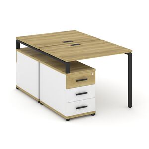 Рабочая станция на 2 места с двухсторонней опорной тумбой