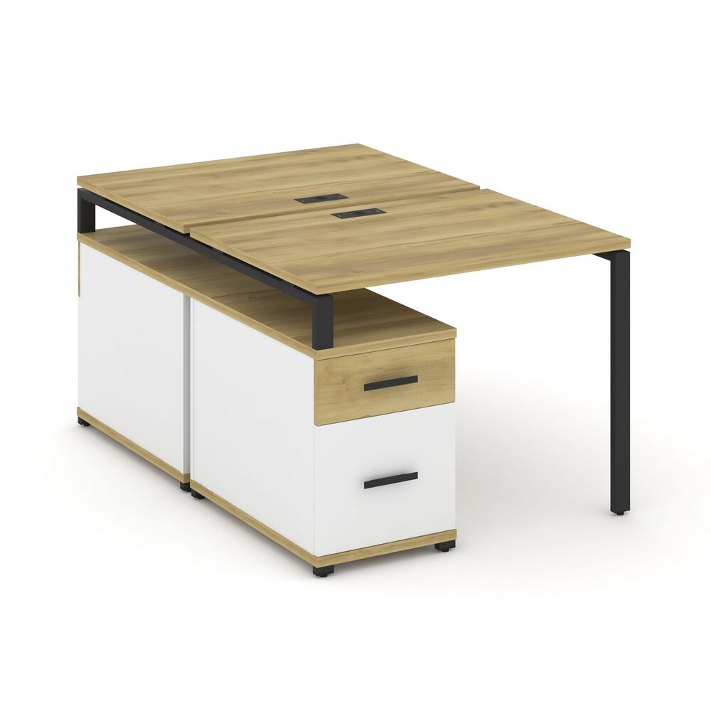 Рабочая станция на 2 места с двухсторонней опорной тумбой