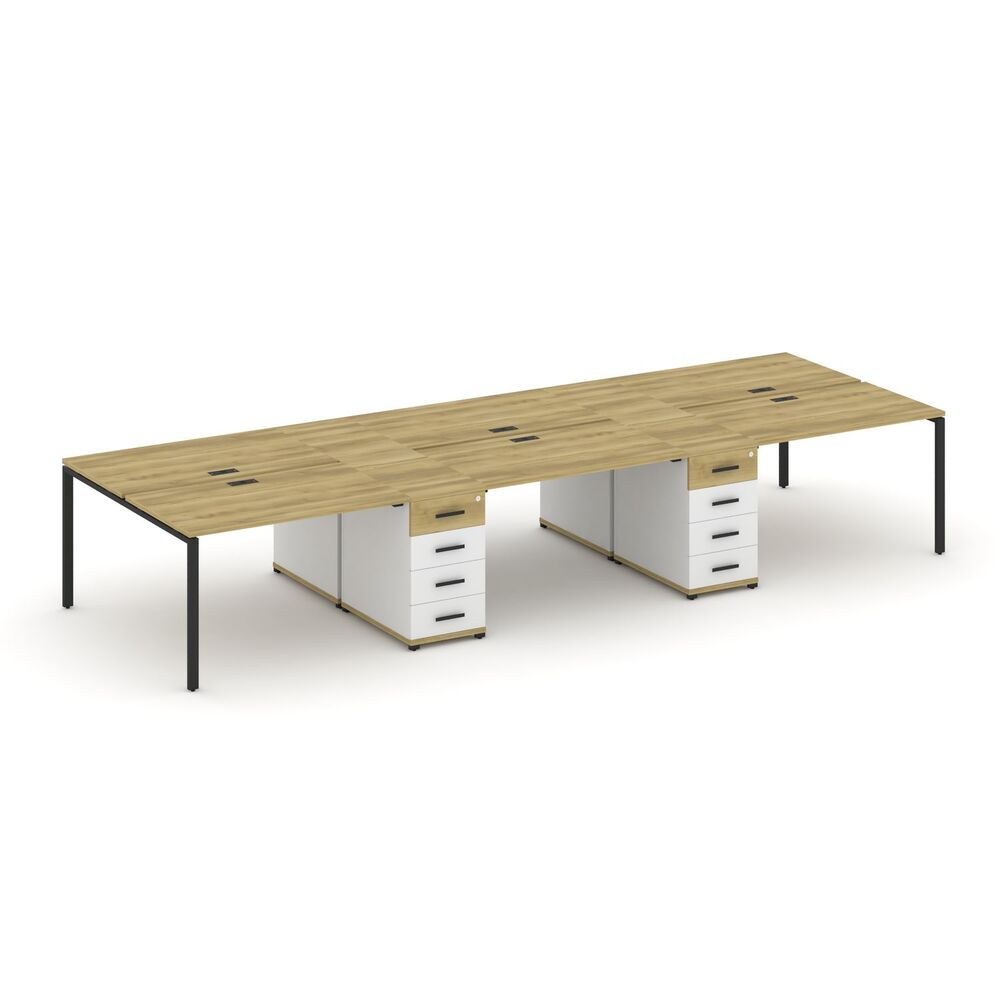 Рабочая станция на 6 мест с двумя опорными тумбами