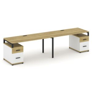 Рабочая станция на 2 места с двумя опорными тумбами