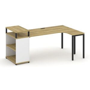 Стол эргономичный с опорным стеллажом с верхним горизонтом правый