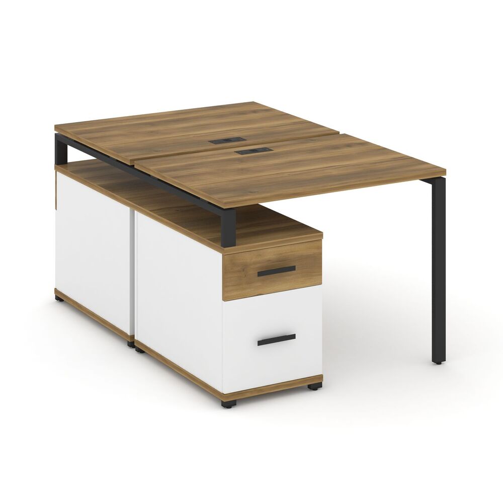 Рабочая станция на 2 места с двухсторонней опорной тумбой