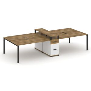 Рабочая станция на 4 места с одной опорной тумбой