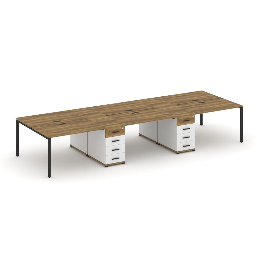 Рабочая станция на 6 мест с двумя опорными тумбами