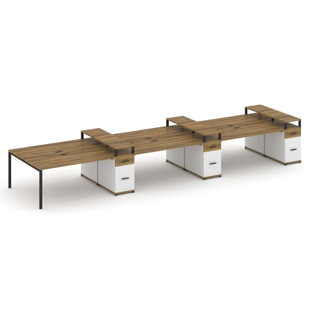 Рабочая станция на 6 мест с тремя опорными тумбами