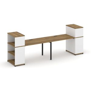 Рабочая станция с опорными стеллажами с надставкой низкой