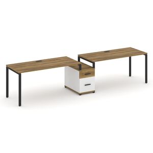 Рабочая станция на 2 места с одной опорной тумбой