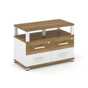 Тумба приставная широкая 4 ящика с надставкой широкой