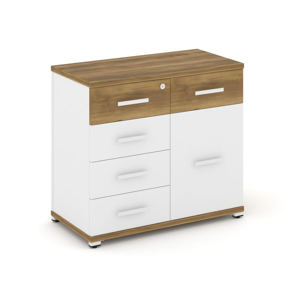 Тумба приставная широкая 5 ящиков + 1 распашной фасад