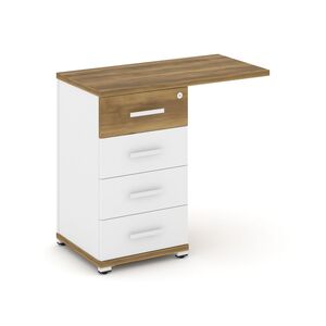 Тумба приставная узкая со свесом 4 ящика