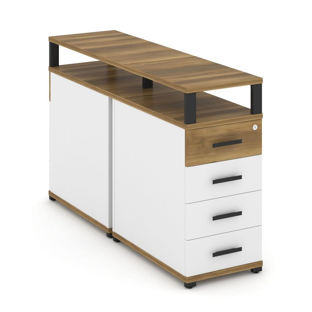 Тумба двухсторонняя опорная/приставная 4 ящика с надставкой