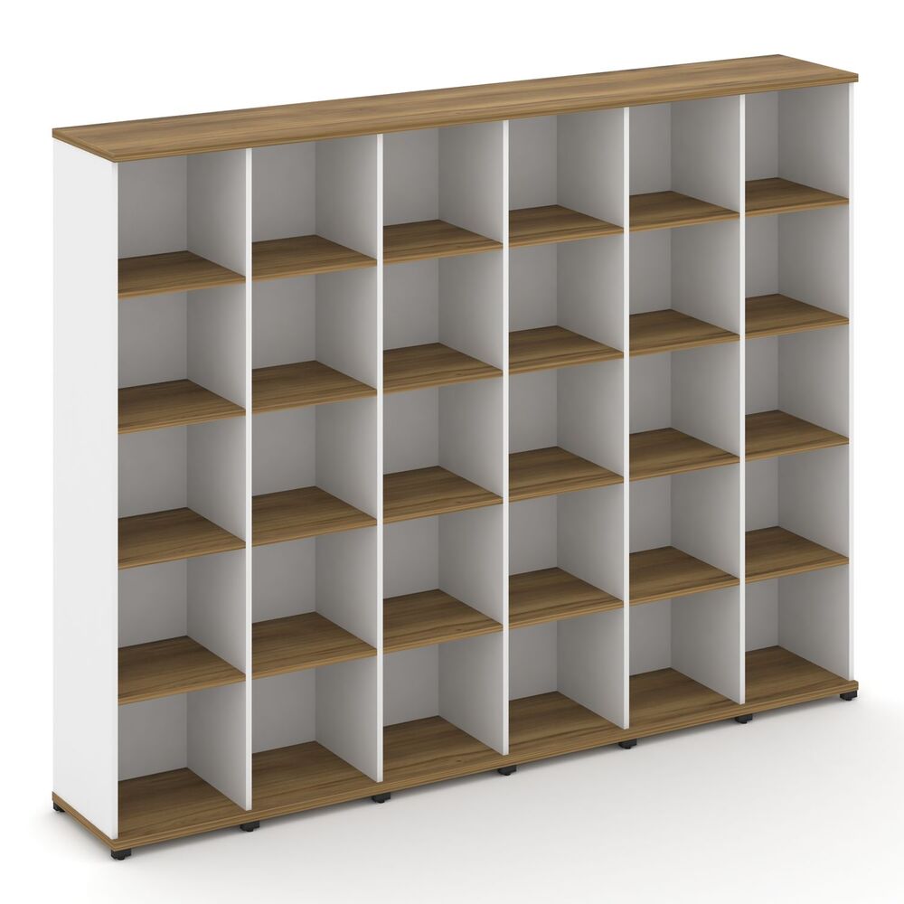 Стеллаж шесть узких секций, 5 ниш