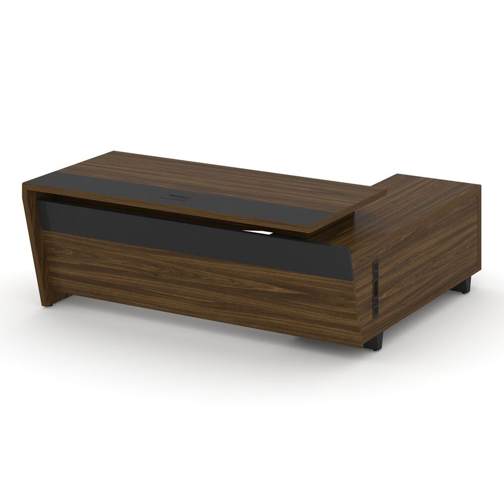 Стол руководителя с опорной тумбой, левый