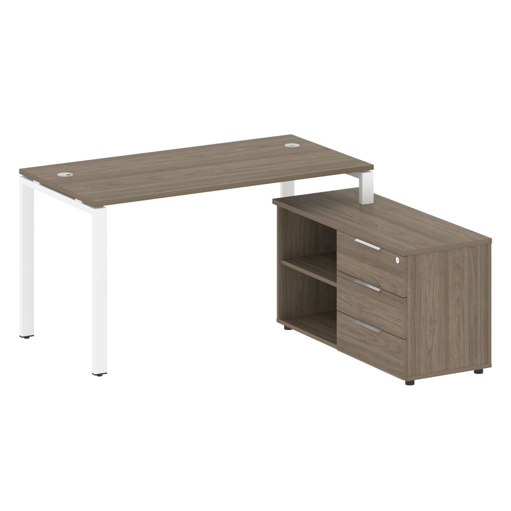 Рабочая станция с опорной тумбой правая