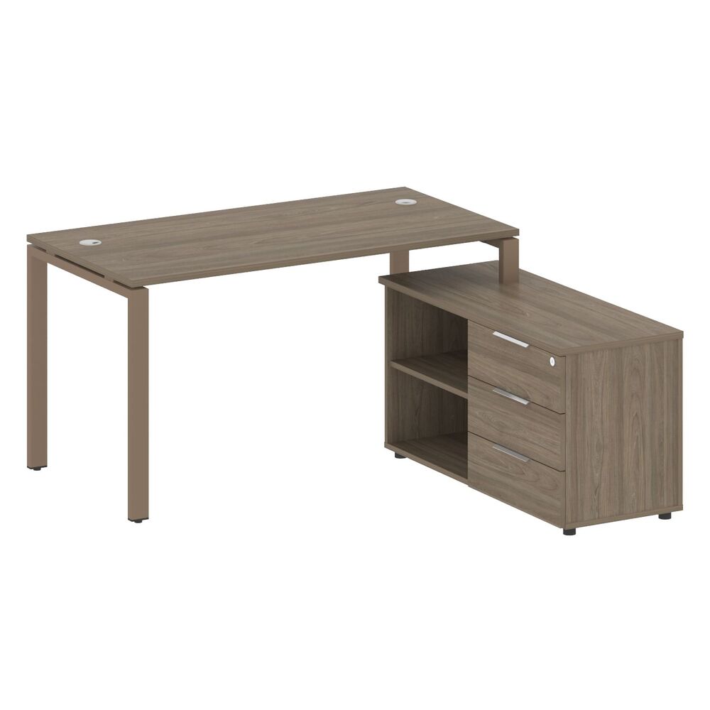 Рабочая станция с опорной тумбой правая