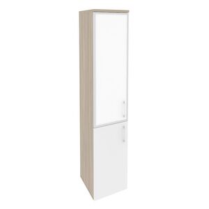 Шкаф высокий узкий левый (стекло белое)