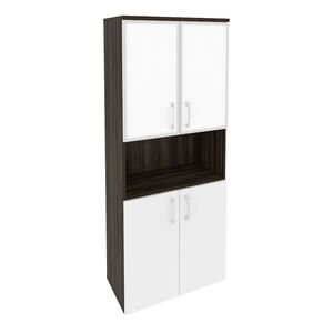 Шкаф высокий широкий (стекло белое)