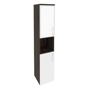 Шкаф высокий узкий левый (стекло белое)