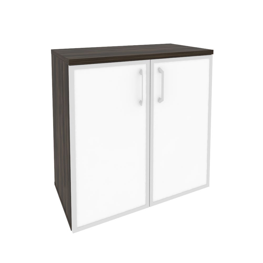 Шкаф низкий широкий (стекло белое)