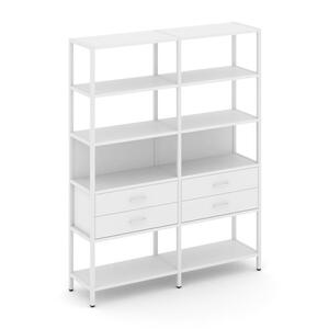 Двухсекционный стеллаж пятиярусный с ящиками