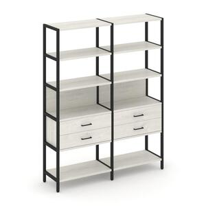 Двухсекционный стеллаж пятиярусный с ящиками