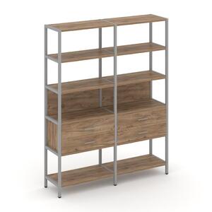 Двухсекционный стеллаж пятиярусный с ящиками