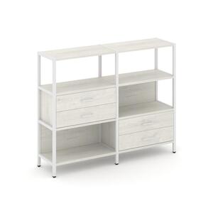 Двухсекционный стеллаж трехярусный с ящиками