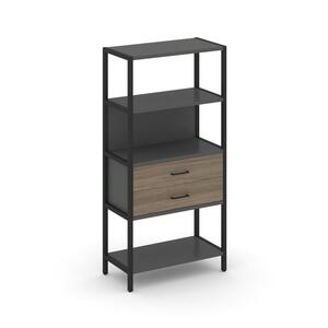 Односекционный стеллаж четырехярусный с ящиками