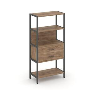 Односекционный стеллаж четырехярусный с ящиками