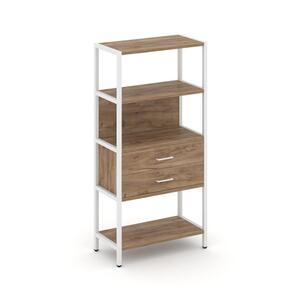 Односекционный стеллаж четырехярусный с ящиками