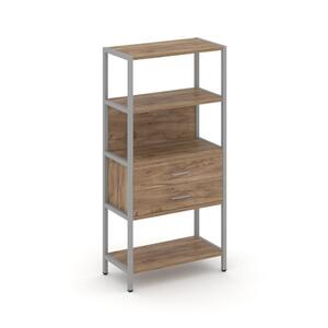 Односекционный стеллаж четырехярусный с ящиками