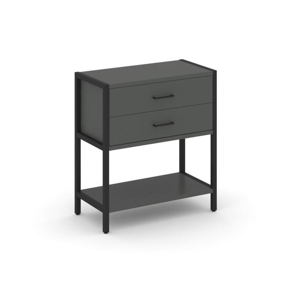 Односекционный стеллаж двухярусный с ящиками