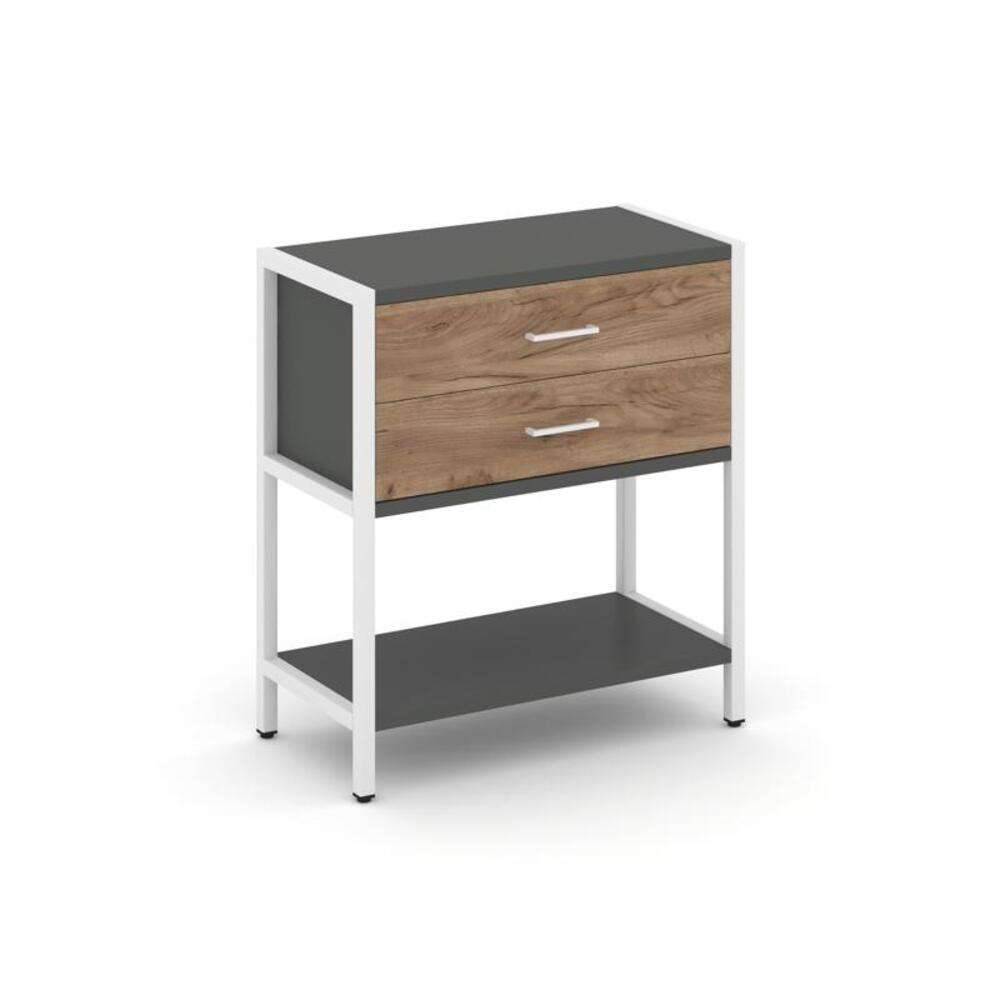 Односекционный стеллаж двухярусный с ящиками