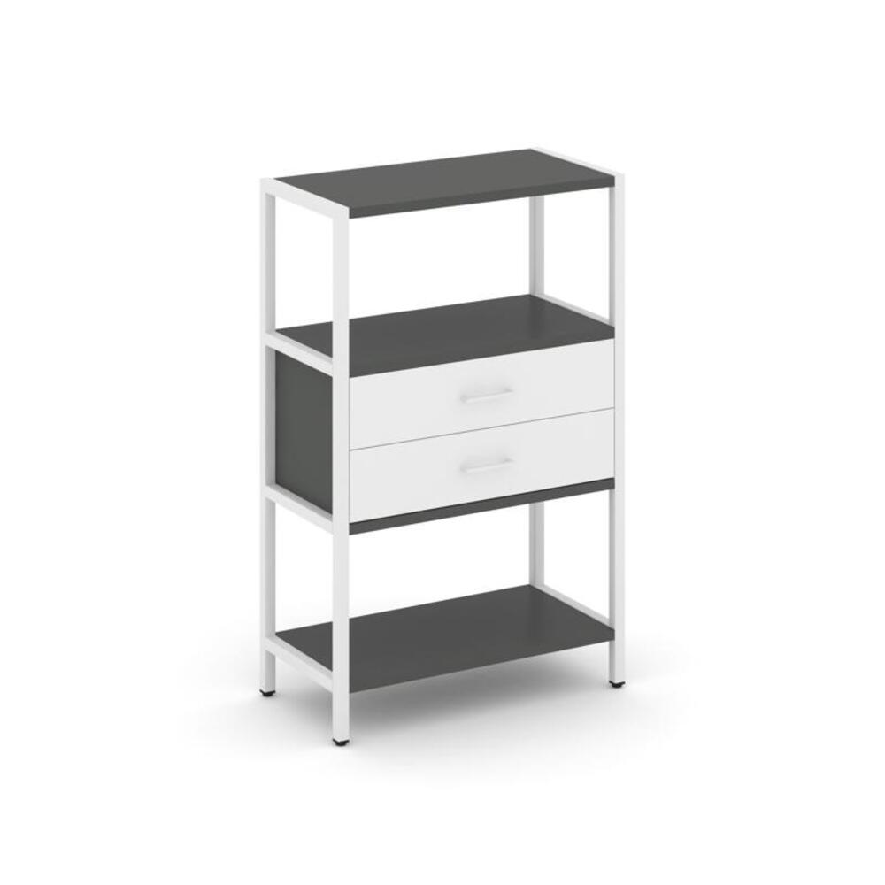 Односекционный стеллаж трехярусный с ящиками